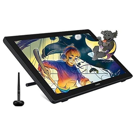 MESA DIGITALIZADORA HUION Kamvas 24 Graphics Drawing Tablet, 2,5K QHD 23,8 polegadas com caneta Stylus 8192 níveis sem bateria e suporte ajustável - para escritório remoto e e-learning