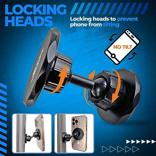 Gym Buddy Magnetic Phone Mount - Mobile Gym Phone Holder for Videos and Recording - Phone Magnet Mount (New, Black)