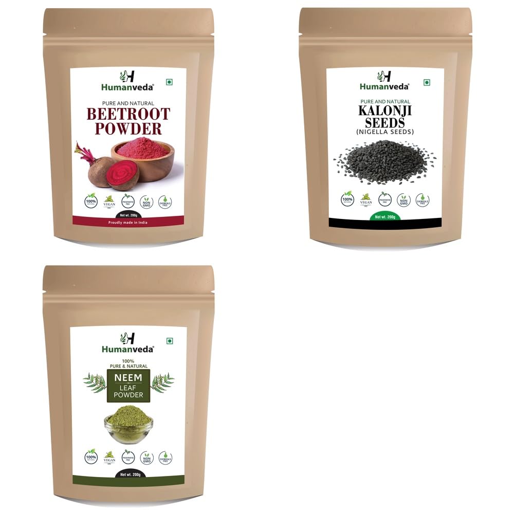Pure Beetroot Powder, Kalonji Black Seed Powder and Neem Powder Combo Pack for Comprehensive Hair Care and Radiant Glowing Skin Rejuvenation 100% Natural Organic Herbal Fine Powder Face Mask and Sc-picture-41
