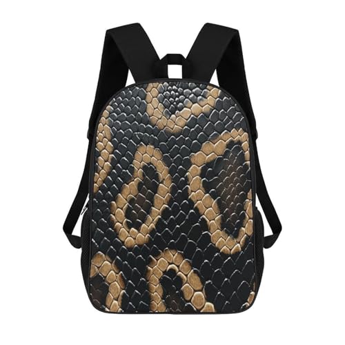 Snake Pattern Backpack Simple Leisure Travel Backpack Outgoing Daypack 17 Inch