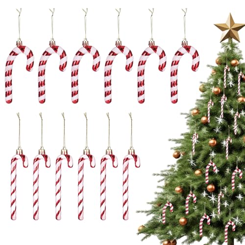 Zocipro 12 Stück Christbaum Zuckerstangen, Christbaumkugeln...