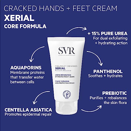 SVR XERIAL Cracked Foot Cream für gespaltene Fersen und geschädigte, wunde und hart arbeitende Haut, schützt 24-Stunden-Feuchtigkeitspflege, repariert Risse in 3 Tagen, 50 ml – Bild 4
