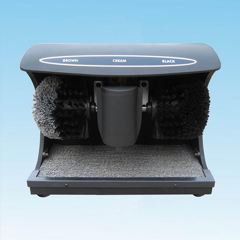 GrecoShop Pulisci Pulitore scarpe Lucidascarpe Lucida scarpe Elettrico Automatico Professionale con Doppia Spazzola, Induzione Sensibile, Basso Rumore – Ideale per Casa, Hotel e Uffici