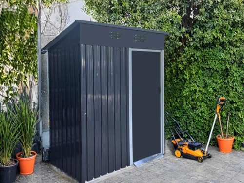 Outgarden Metall-Gerätehaus Compact Anthrazit | 1,1 m² | Verzinkter Stahl | Pultdach | Einzeltür | Kompakt & Praktisch | Metall Gartenhaus | Gartengerätehaus Outgarden Metall-Gerätehaus Compact Anthrazit | 1,1 m² | Verzinkter Stahl | Pultdach | Einzeltür | Kompakt & Praktisch | Metall Gartenhaus | Gartengerätehaus