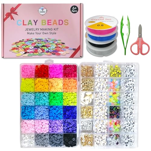 Kit abalorios para hacer pulseras niñas Caja pulseras niña Abalorios niñas Piezas Juego pulseras niña 4 años Regalos originales niña 9 años Juegos manualidades niña 7 8 9 10 años bolas collares