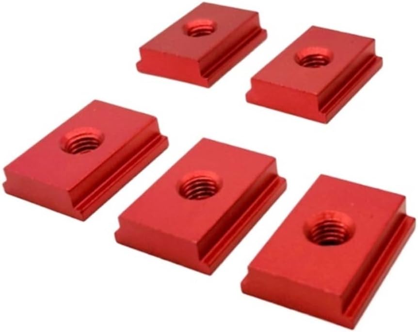 Track Stop T-Slot T-Tracks Stop Chute Locator Aluminium Alloy Backing Connector for Woodworking Guide Rail Table Saw DIY(5pcs M6 Slider)
