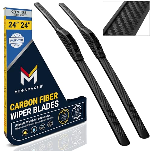 Image of Premium Silicone Windshield Wiper Blades 24 inch & 24 inch for RAM 1500 (2019-2026) | Carbon Fiber Design, Quiet Smooth Streak-Free Clean Wipe, All-Season OEM Quality, Front Automotive Replacement Wipers, 2 Pack
