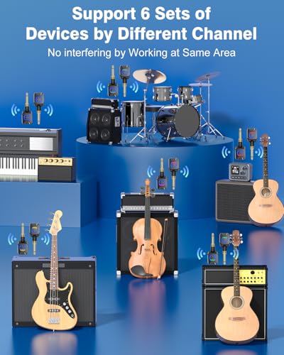 Image of Wireless Guitar System 5.8GHz Charging Box 30H Work for Guitar Bass