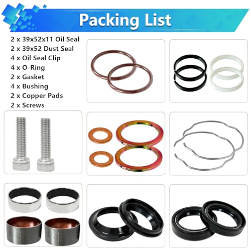 Image of 39mm Front Fork Bushing Dust Seal Fit for XL883 XL1200 Sportster 883 1200 1990-2013 FXD Dyna 1991-2005 Replaces 495607 Fork Seal Rebuild Kit