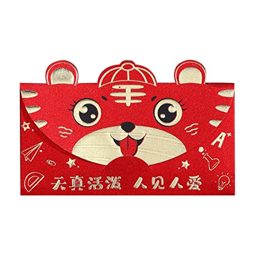 Colorido Lucky Pocket Paper 2022 Tiger Year Lucky Pocket Textura transparente ecológica