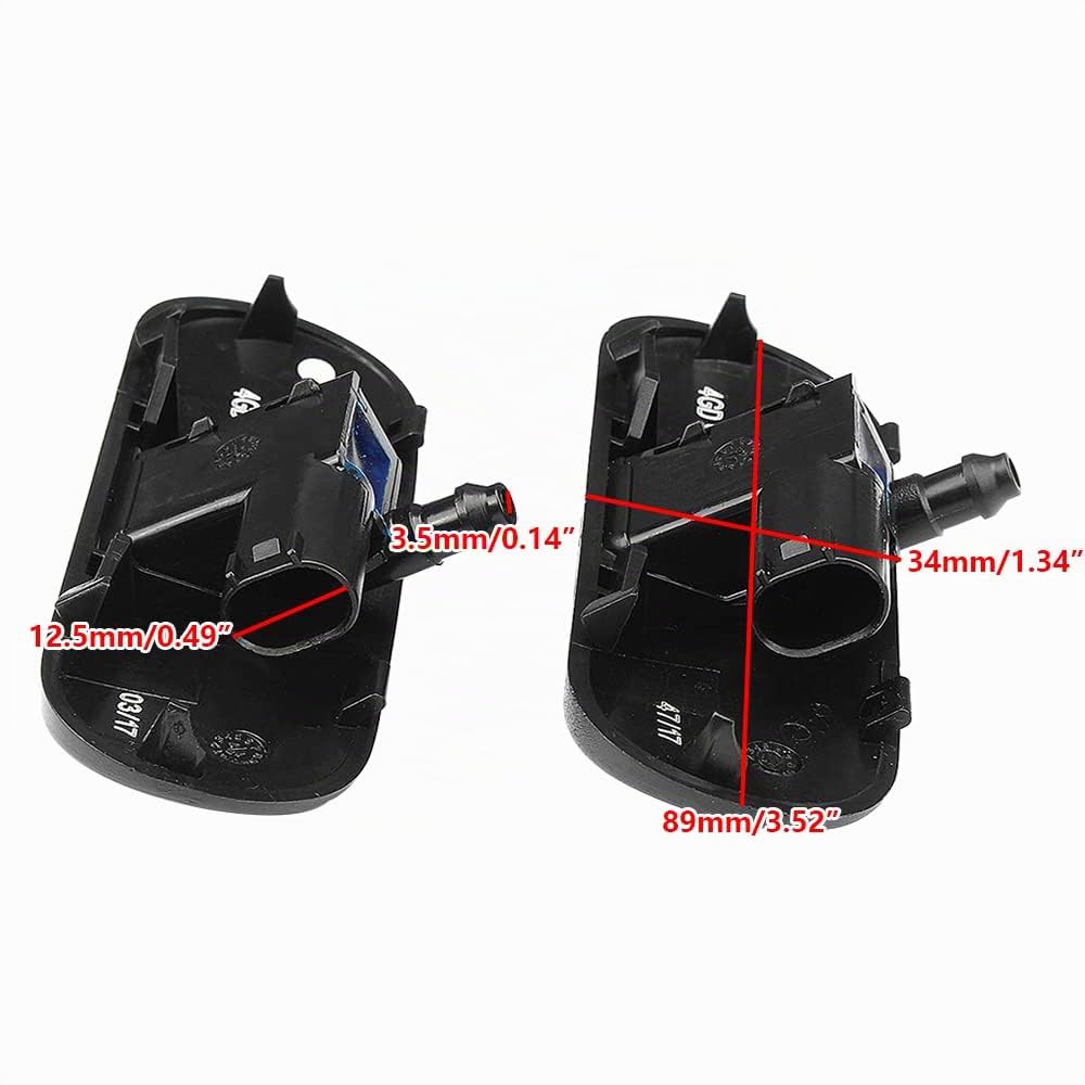 Baceyong 2x auto riscaldato rondella Spray ugelli 4GD955987, 4GD955988 Compatibile con Audi A3 A4 A5 A6 A7 Q3 Q5 Q7 TT