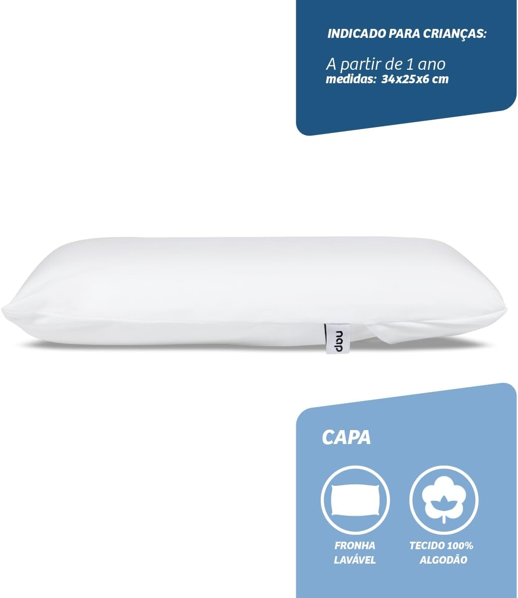 Nap Travesseiro para Bebê Nasa Baby 1 ano+ para fronhas 30x40cm - Branco