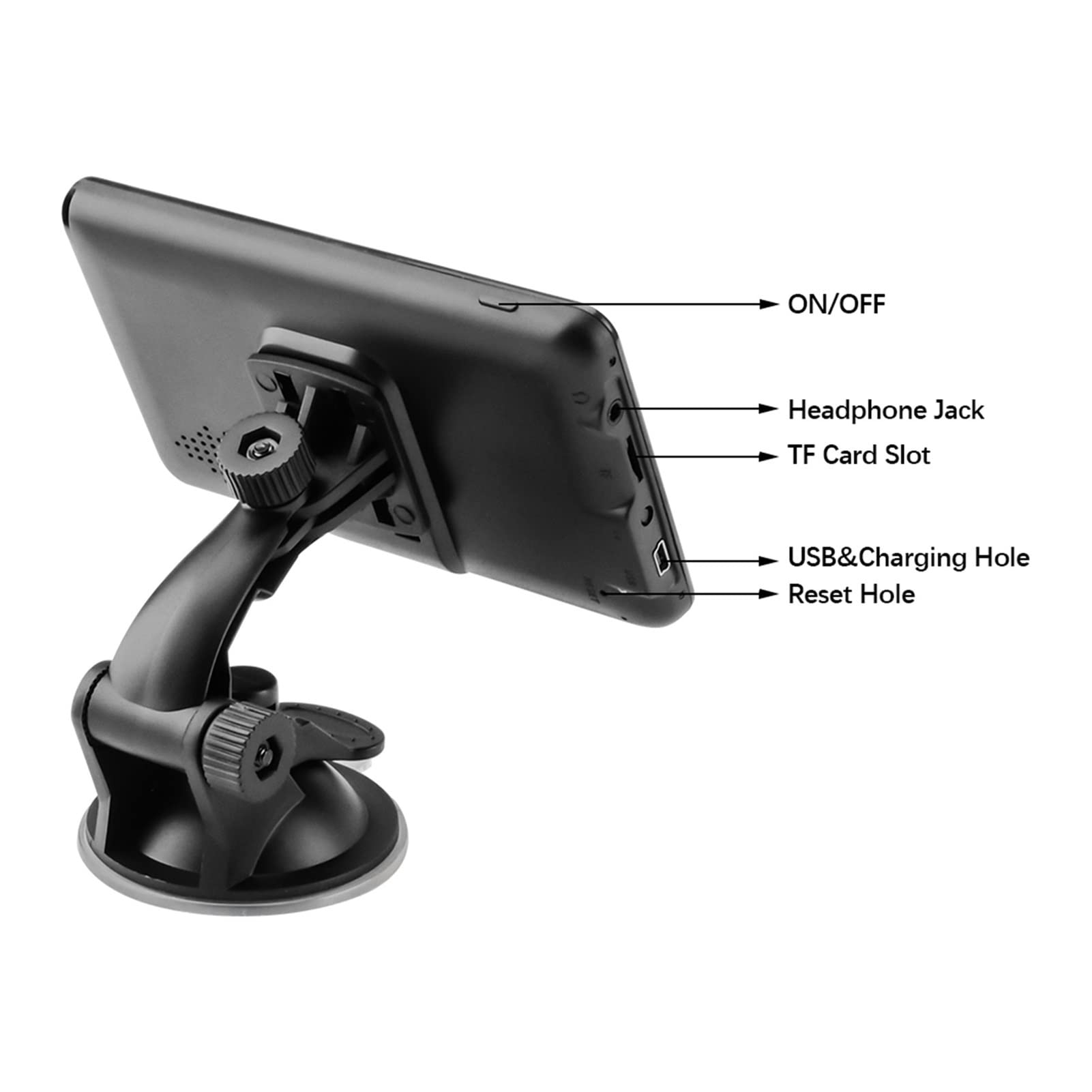 Navigazione GPS per camion, camper, auto Auto da 5 pollici GPS 8G 256m. Sistema di navigazione Ultima mappa Touchscreen con videocamera Voice Guidance Voice Avvertenza for auto camion Facile da usare