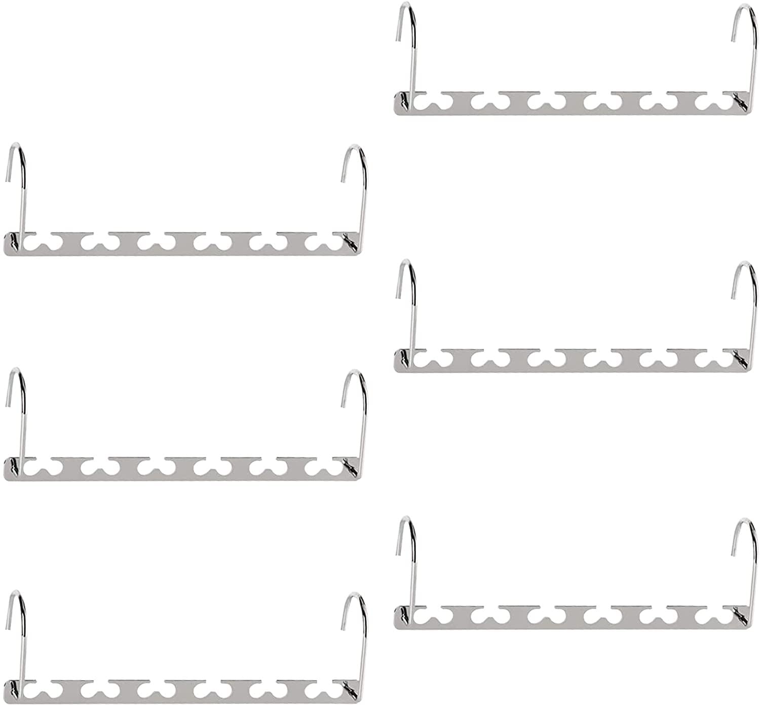 MYCAMBAYCoat Clothes Hanger Magic Hook Metal - Lightweight Space Saving - Durable And Slim With Smooth Finish – Pack Of 6