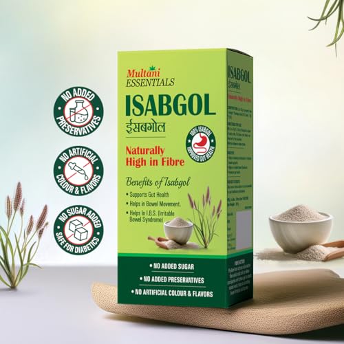 Image of Multani Essentials Isabgol (50gm) | Gut Health And Irritable Bowel Syndrome | Chemical Free | No Added Sugar Or Artificial Flavour | 100% Isabgol | Bowel Movement | Digestion & Gut Health