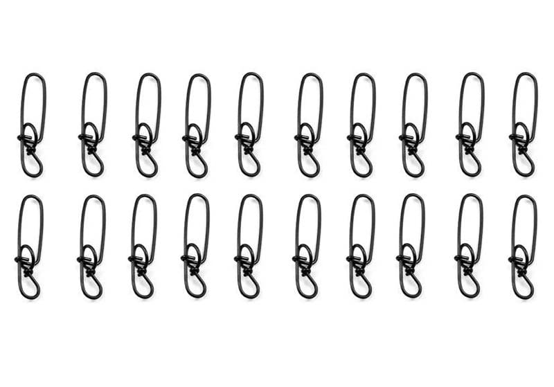 Premium Stringease Tackle Stay-Lok Snap Fishing Terminal Tackle Stay Lok Leader Snaps Fishing Line Musky Snaps Muskie Tackle Stainless Steel Snaps [20 - Pack] (#4.5-250 lb.)