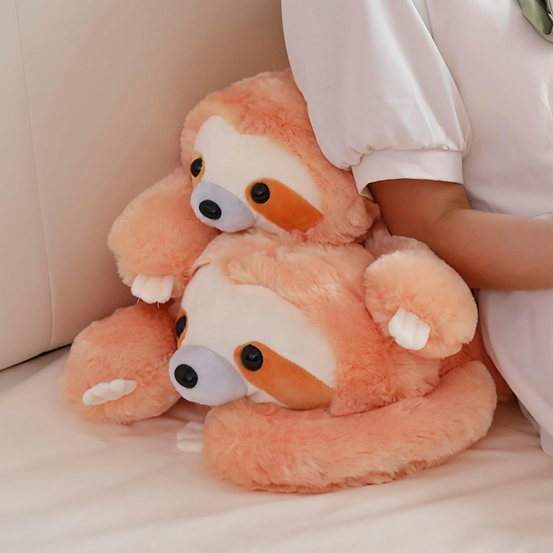 ELAINREN Big Pink Sloth Stuffed Body Pillow Cartoon Sloth Shape Plush Toy Cushion Decor GIfts/19.6‘’