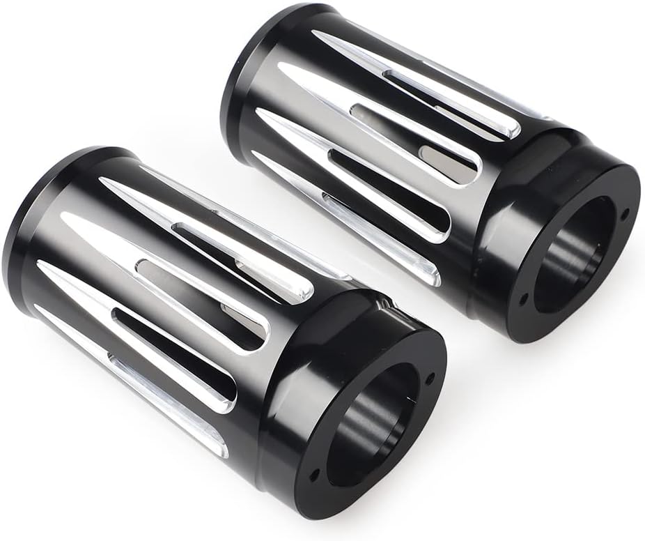 Black Aluminum Fork Boot Slider Cover Cow Bells Fit for Touring Glide