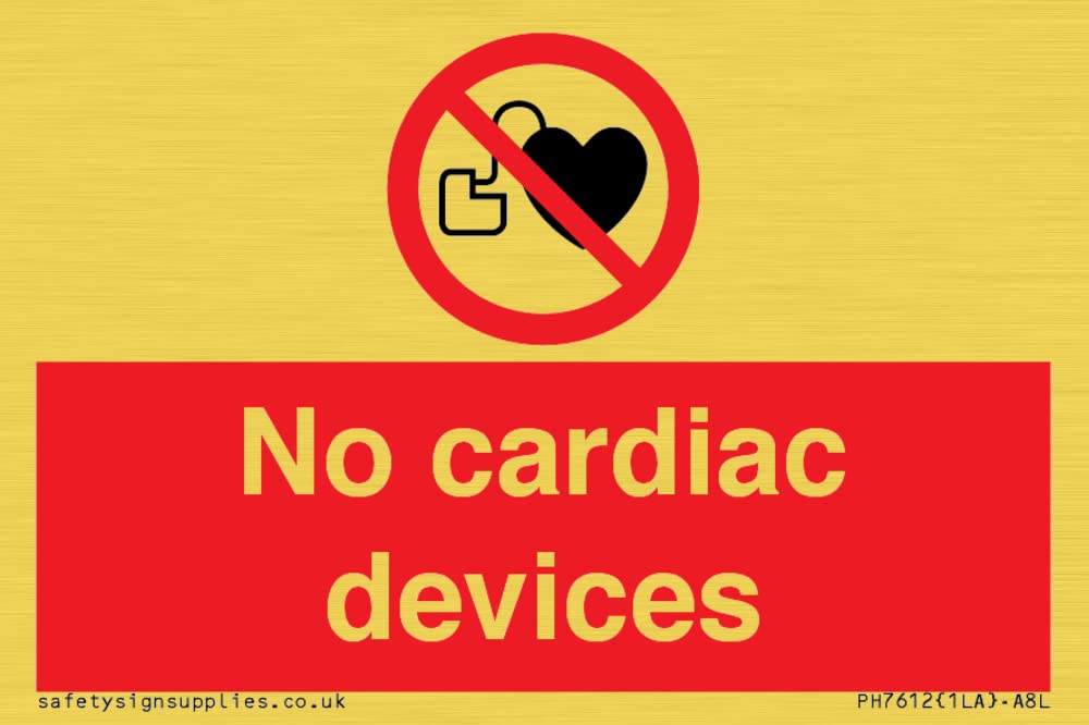 No cardiac devices Sign - 75x50mm - A8L