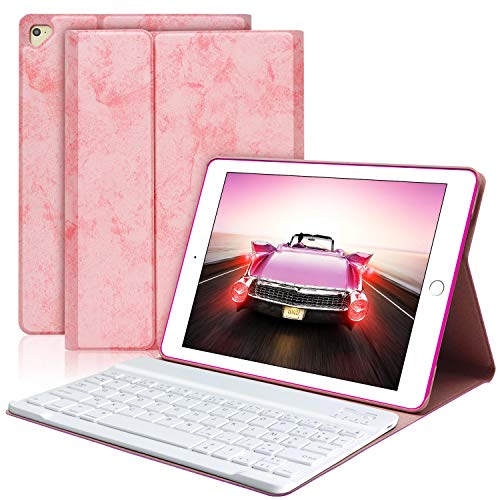 COO Funda Teclado AZERTY iPad 2017 9.7 Pulgadas Bluetooth Rosa Rosa