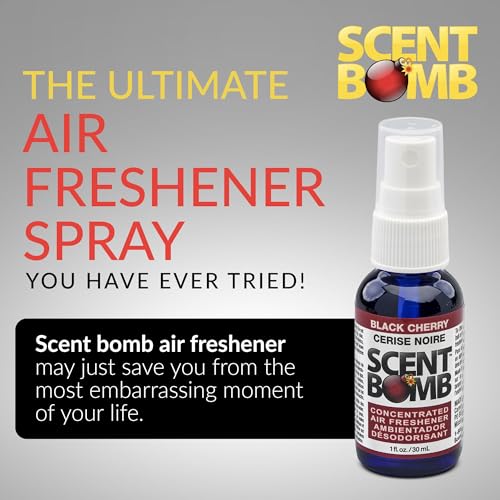 Image of Scent Bomb Air Freshener Spray, Long-Lasting Odor Eliminator - Effective Deodorizer for Home & Car, Fresh Room Spray for Kitchen, Bathroom & Smell Neutralizer - 1 oz Pack of 4, Gardenia Scent