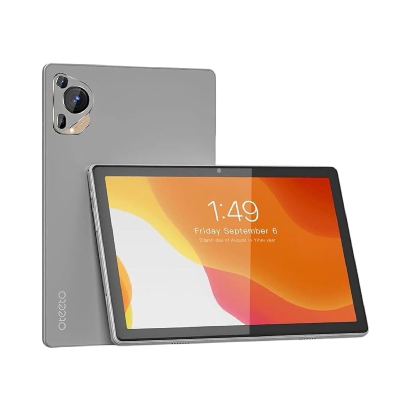 Oteeto Tab 18 Tablet, 10.1 Inch IPS Display, 8GB RAM, 512GB Storage, 8000mAh Battery, Dual SIM, Wireless Keyboard (Gray)