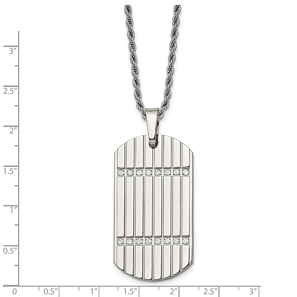 ICE CARATS stal nierdzewna sześcienna cyrkonia Cz nieśmiertelnik wisiorek łańcuszek naszyjnik mężczyzna charm Dogtag moda biżuteria dla taty męskie prezenty dla niego