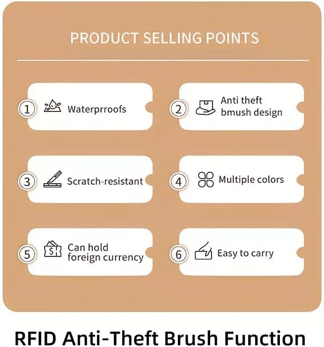 Multi-Functional RFID Passport Wallet,Travel Wallet for Men & Women,With zipper, anti-theft passport holder，Slim Leather Cover for Credit Cards, Tickets, Cash (Brown) - Image 9