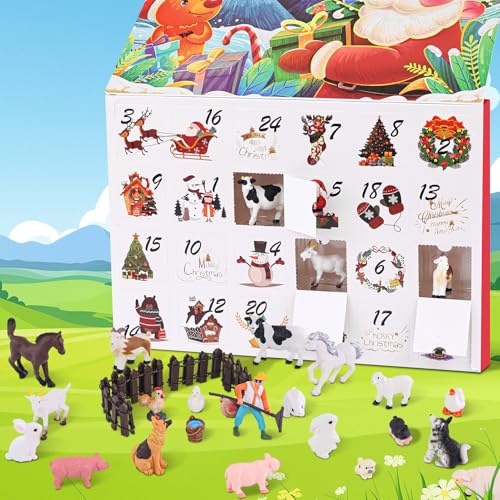 Christmas Advent Calendar 2025 24 Days Christmas Countdown Calendars Animals Farm Advent Calendar Animals Dogs Farm Christmas Calendar for Small Children Boys Girls