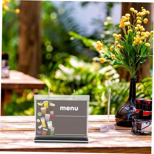 Présentoir de menu transparent compact avec socle vertical rigide et stable - 5