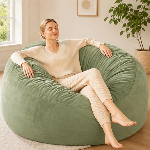 Codi 5FT Giant Bean Bag Chairs for Adults, Beanbag with Filler, Sage