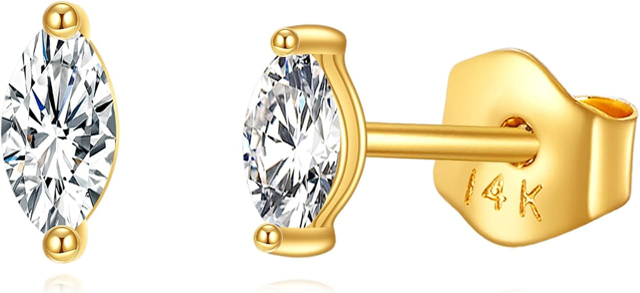 Moissanite Stud Earrings 14K Solid Yellow Gold Heart Earring Jewelry Gifts for Women(1.50 Carat, Heart 8MM)