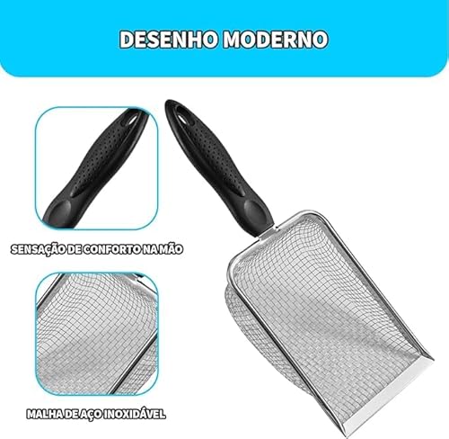 Pazinha coletora de fezes Aço Inox para Gatos | Pá Higiênica De Areia Para Gatos,Peneira de Areia pa