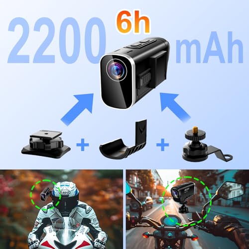 SecuraLen Action Cam 4K WiFi, Stabilisation à Double Objectif Camera Sport, 6 Heures D'enregistrement Camera Moto avec Carte MicroSD de 64 Go – Image 6