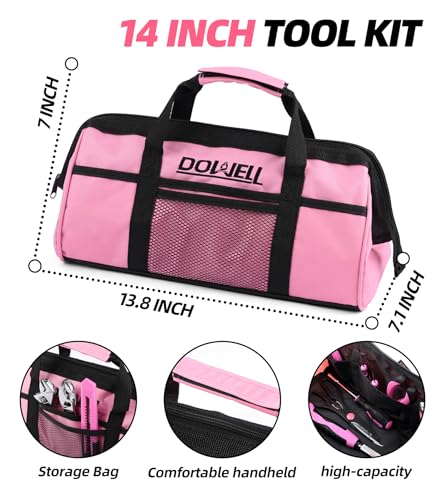Image of DOWELL Pink Tool Kit 140PCS for Women, Girls, Ladies, Household Tool Set