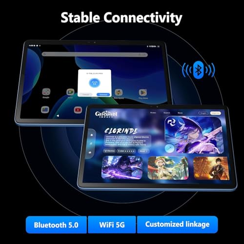 Image of G-tab T9 Pro Android Tablet 10.1 inch HD Display, 12GB RAM (4GB+8GB Expandable), 128GB Storage, Android 15, Allwinner A333 Quad-Core, 5000mAh Battery, 5G WiFi, Dual Camera, Gray