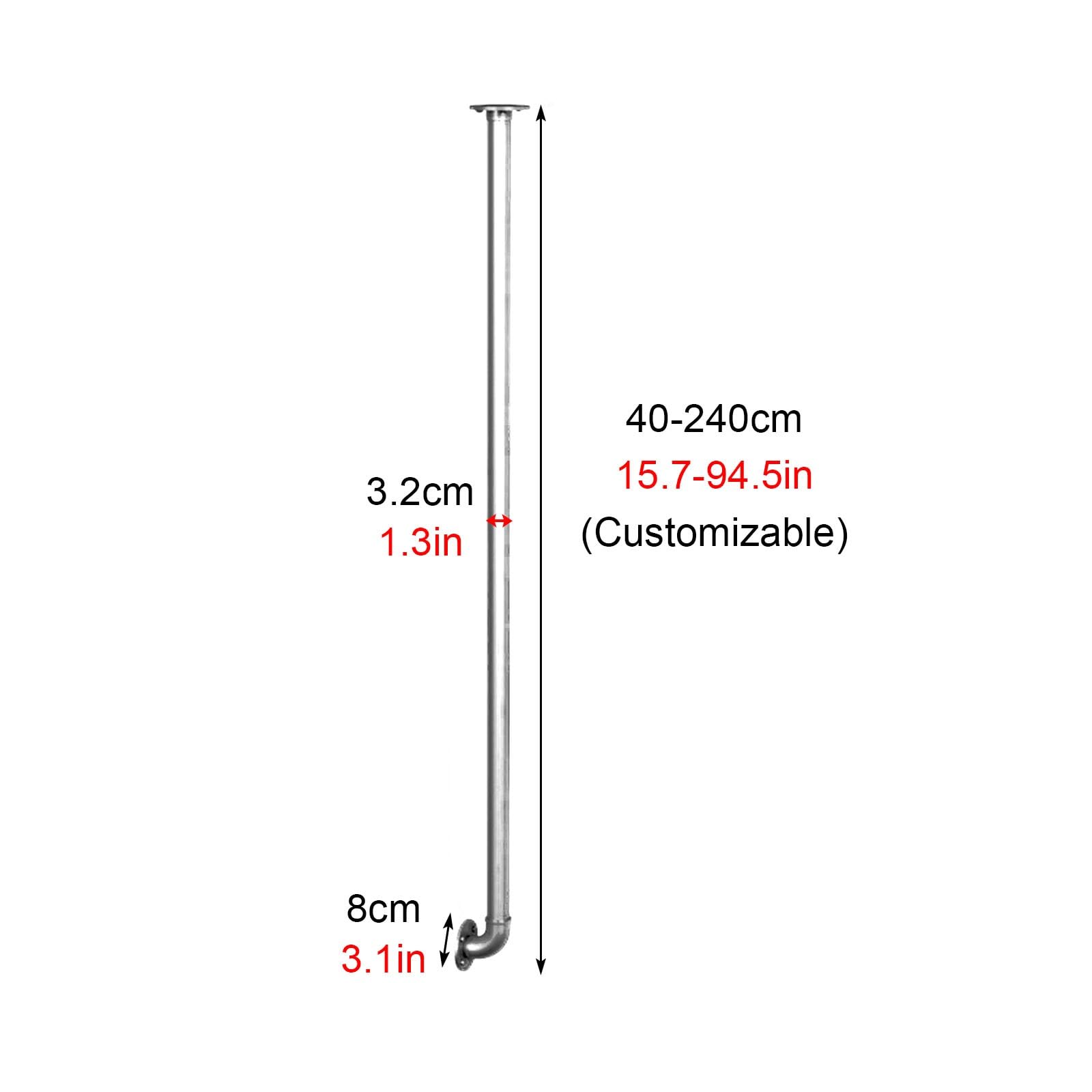 Ringhiera Per Scale Balaustre in metallo per scale interne, Spine di coperta di lunghezza personalizzabile per scale in piano e in pendenza, Decorazione dei gradini delle scale(White,145m/57.1in/4.8ft