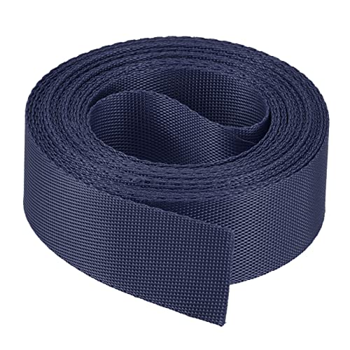 Image of MECCANIXITY Flat Nylon Webbing Strap 1 Inch 4 Yards Dark Blue for Backpack, Cargo Strap, Luggage-rack