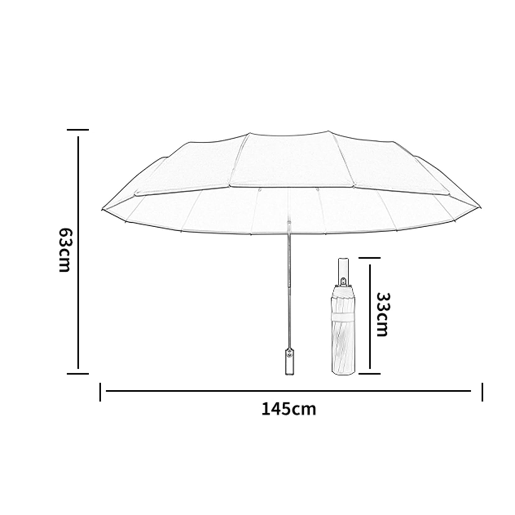 Parapluie de voyage pliant 57 pouces, résistant au vent et robuste - Ouverture et fermeture automatiques faciles, léger, durable et compact - Résistant au vent, petit parapluie de pluie