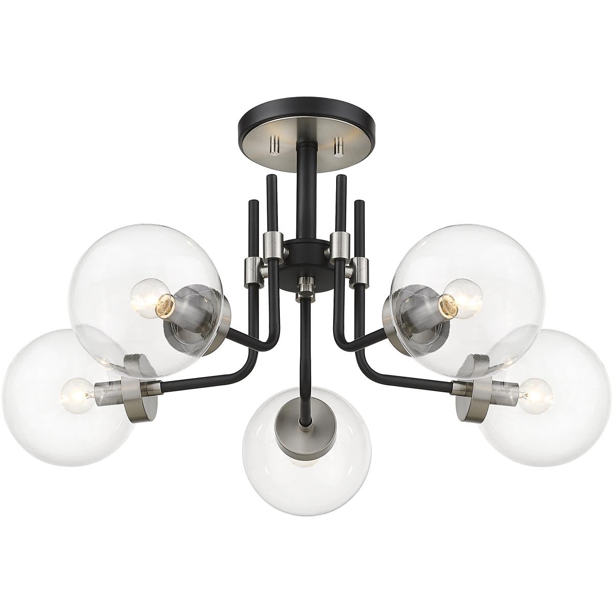 Z-Lite 477-5SF-MB-BN Parsons - 5 Light Semi-Flush Mount in