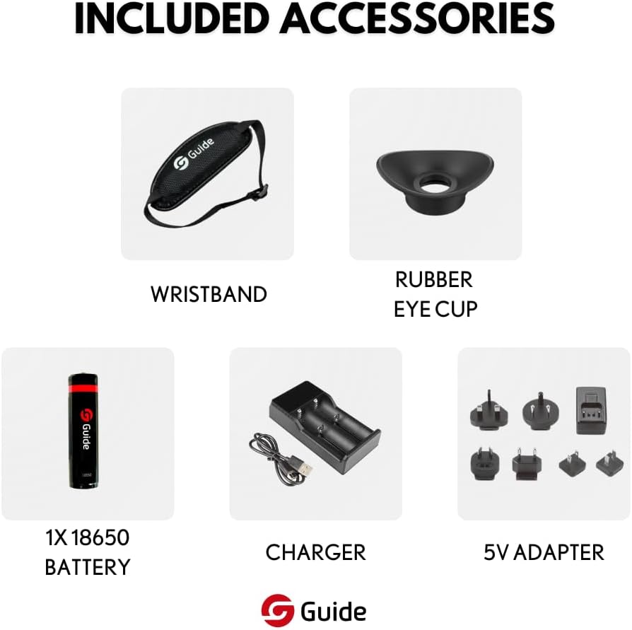 Guide TD633, Thermal Monocular 35mm 640x512 Thermal Imaging Monocular, 1950yd Detection Range, 2X Base Mag, 8X Zoom, Ideal for Night Hunting, 10 Year Warranty