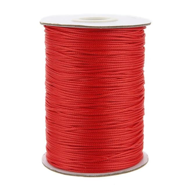 Nici do szycia，Nić poliestrowa Nici do szycia, woskowana żyłka sznurkowa okrągła czarna czerwona biała bawełniana lina sznurkowa(Red,Diameter 1.5mm)