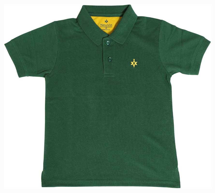 Image of Boys Cotton Polo T-Shirt Regular Fit Half Sleeve Plain Collar T-Shirt, Soft Breathable Casual Wear