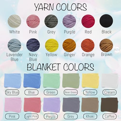 Image of Ubjva Personalized Baby Blanket with Name Hand Embroidered Knitted Blanket Gifts for Newborn Toddler Girl Boy