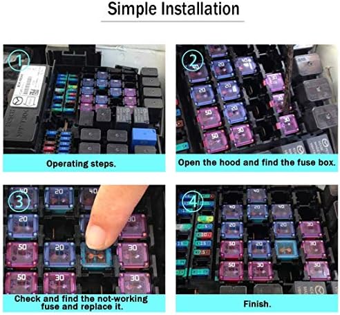 30 pc Automotive Combination LOW and TALL/STD PROFILE JCASE Box Shaped Assortment Fuse Kit for Ford, Chevy/GM, Nissan, and Toyota Pickup Trucks, Cars and SUVs