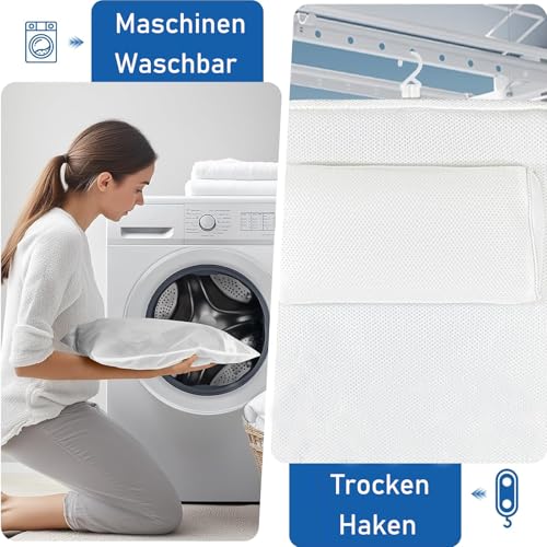 Badewannenkissen Ganzkörper, 142x45cm Badewannenmatte mit Kopfstütze und Lendenwirbelstütze, schnelltrocknend, hautfreundlich, mit Hängehaken und Badehandschuhe, für Eintauchen in Badewanne