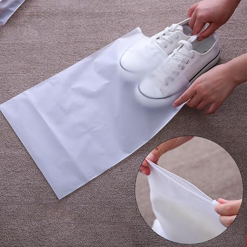 Image of 10Pcs Plastic Packaging Bag, Frosted Zipper Bag for Clothe, Travel Bag For Shoes Cosmetic Jewellery Tolitary School Trip| Zip Lock Bag with Air Vent Hole, Multipurpose Storage Pouch (2 Set)