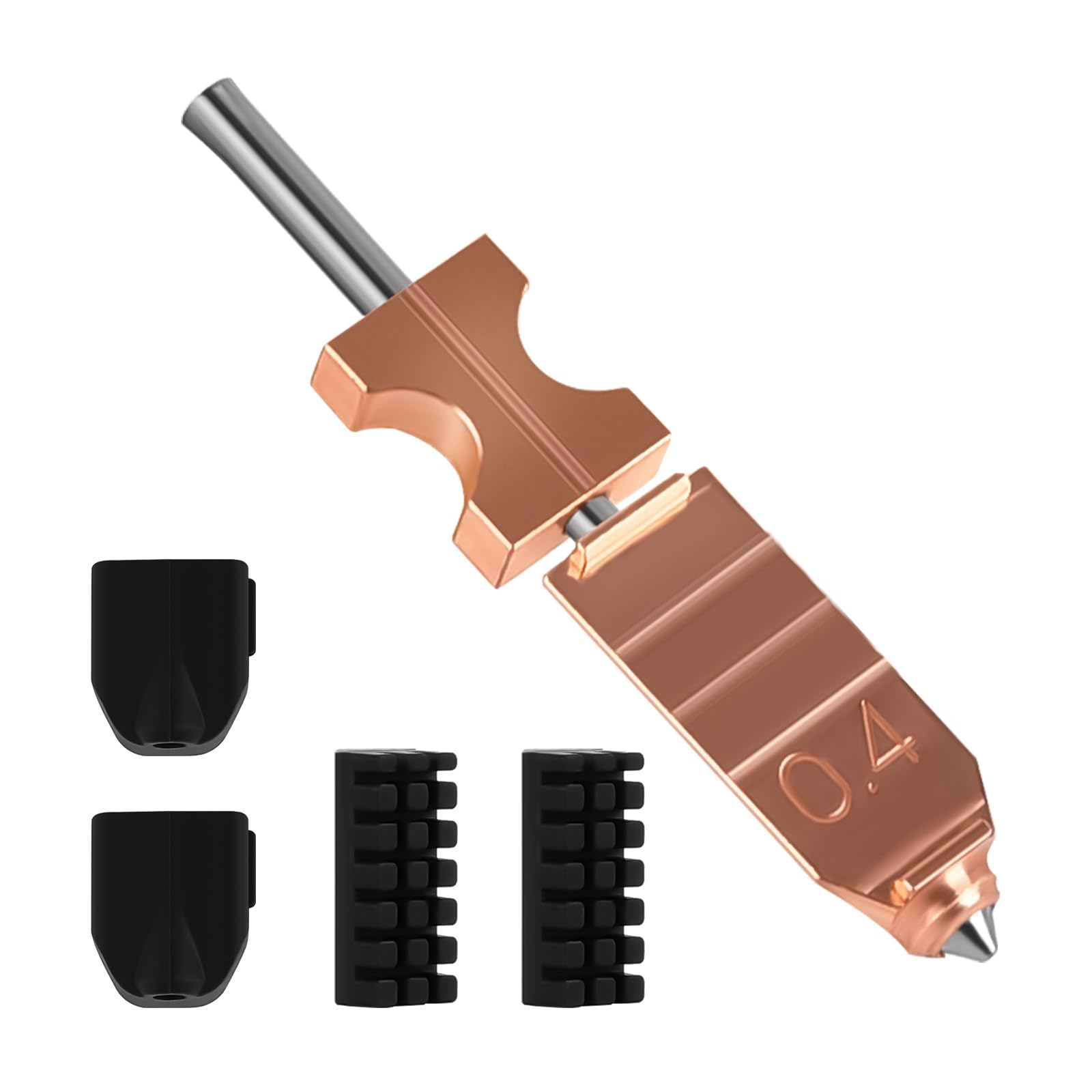 Flashforge - Ugello per stampante 3D AD5X, 300°C ad alta velocità e cambio rapido, in acciaio temprato da 0,4 mm, con custodia in silicone e spazzola per ugello