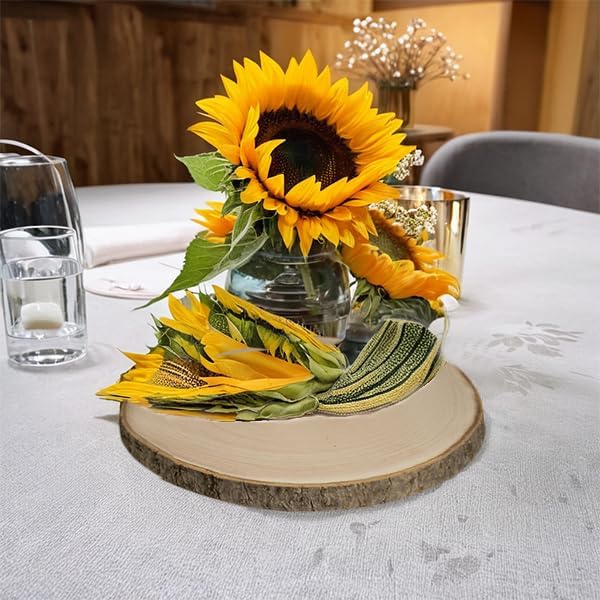 Large Unfinished Wood Slices for Centerpieces 10 Pcs 10-11 inches Natural Wood centerpieces for Tables Table Decor, Rustic Wedding Centerpieces,Wood Rounds for Crafts, and Wooden Christmas Decoration - Image 7