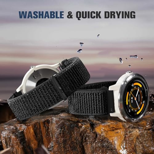 22mm Nylon Quick Release Bands Compatible with Garmin Venu 3 Watch Band Venu 2/Venu 4 45mm,Soft Flexible Breathable Band for Forerunner 255/255 Music/265/955,Approach S70 47mm Vivoactive 4 Women Men by Dirrelo - Image 4